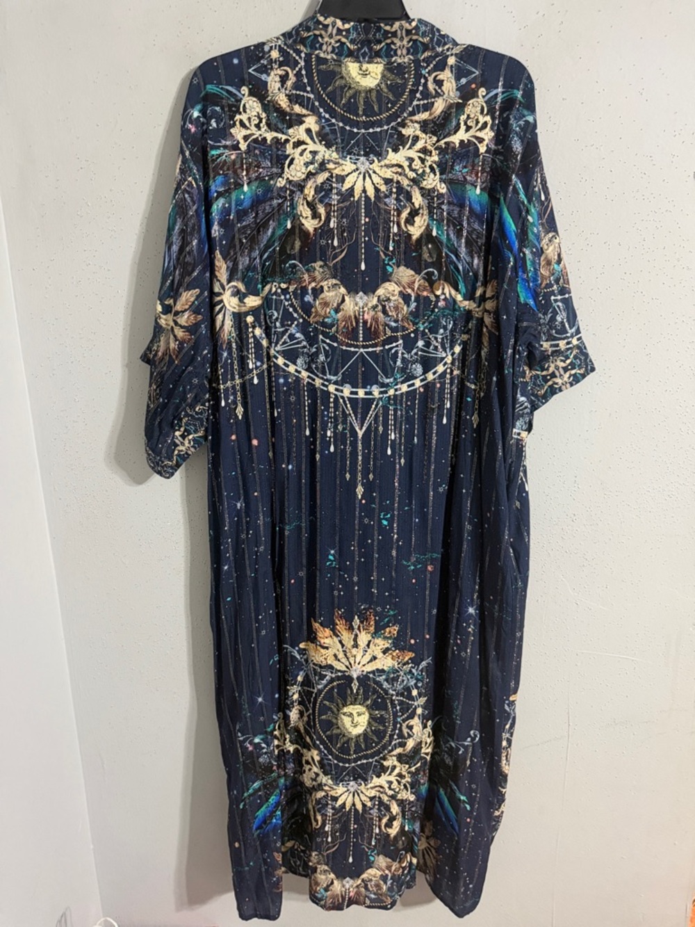 NWT Johnny Was Long Kimono-Supernova Sun Elegant Navy Blue Printed Kimono